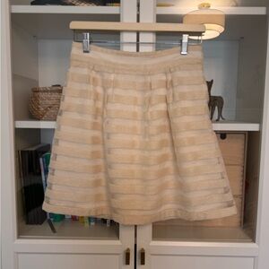 Ann Taylor Beige Striped A-Line Skirt